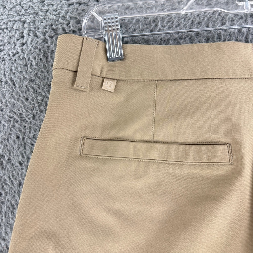 Lululemon Commission Shorts Mens 32 Tan Khaki Golf Chino Casual 10 Inch Inseam - Picture 9 of 12